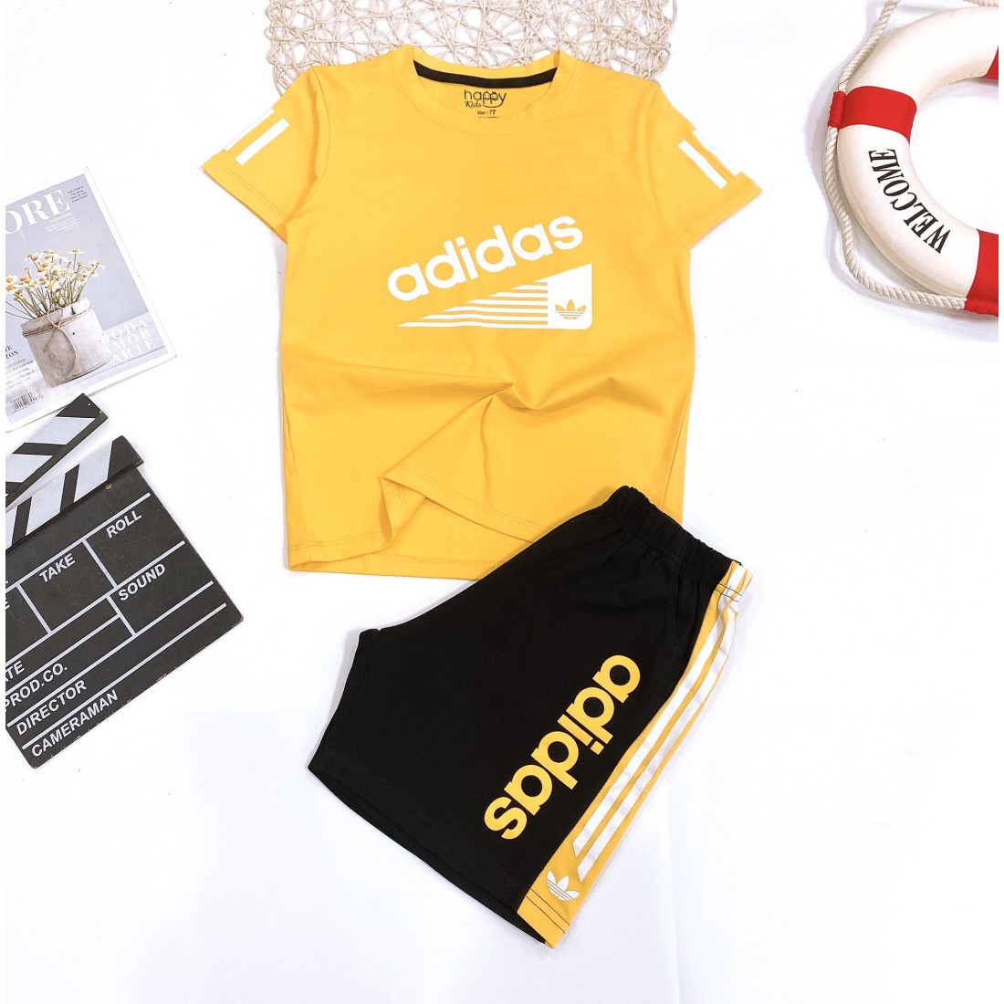 Bộ bé trai cotton in hình adidas-ĐỒ BỘ XUÂN HÈ BÉ TRAI